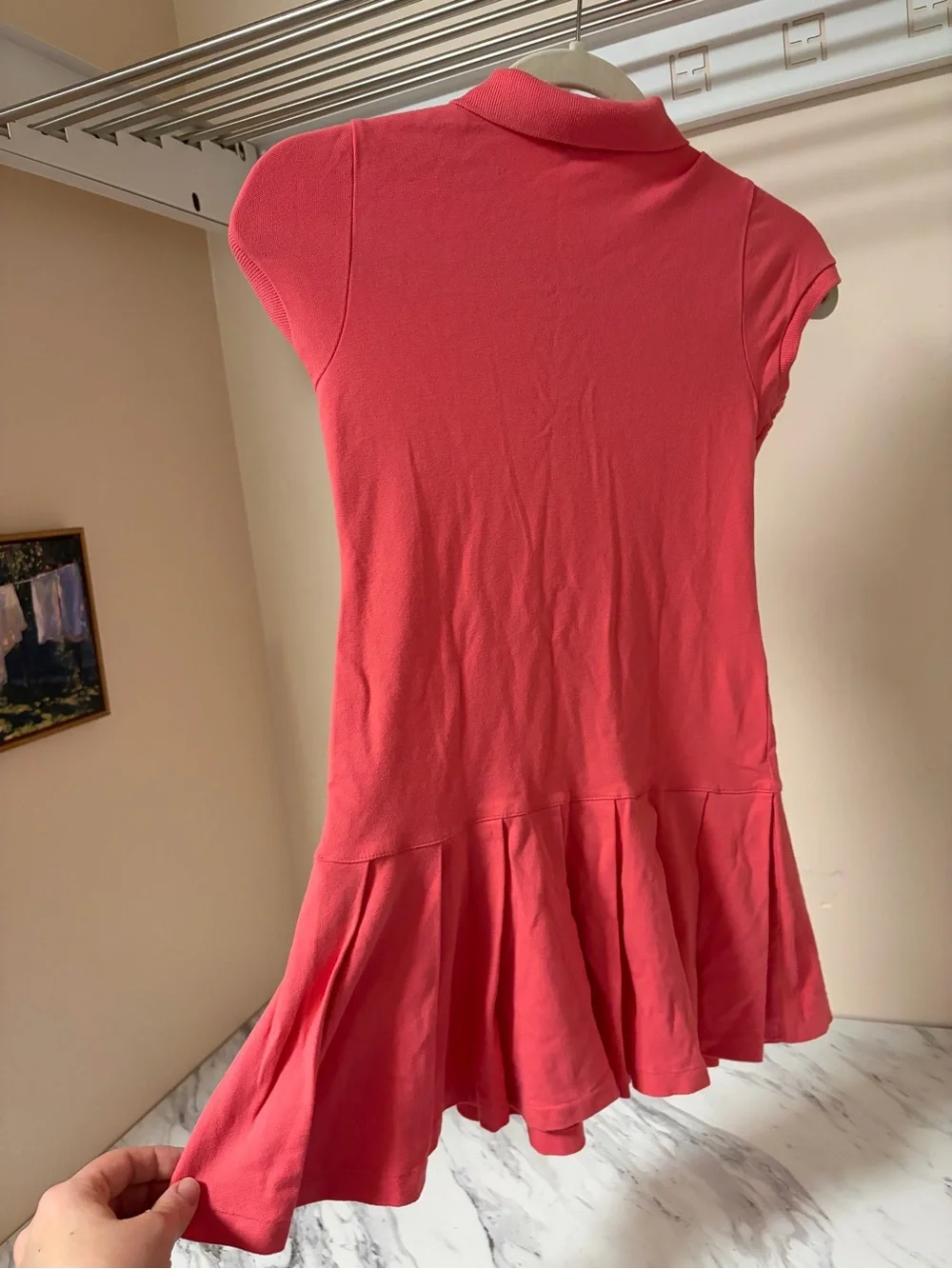 Ralph Lauren Girls' Coral Pink Polo Dress
